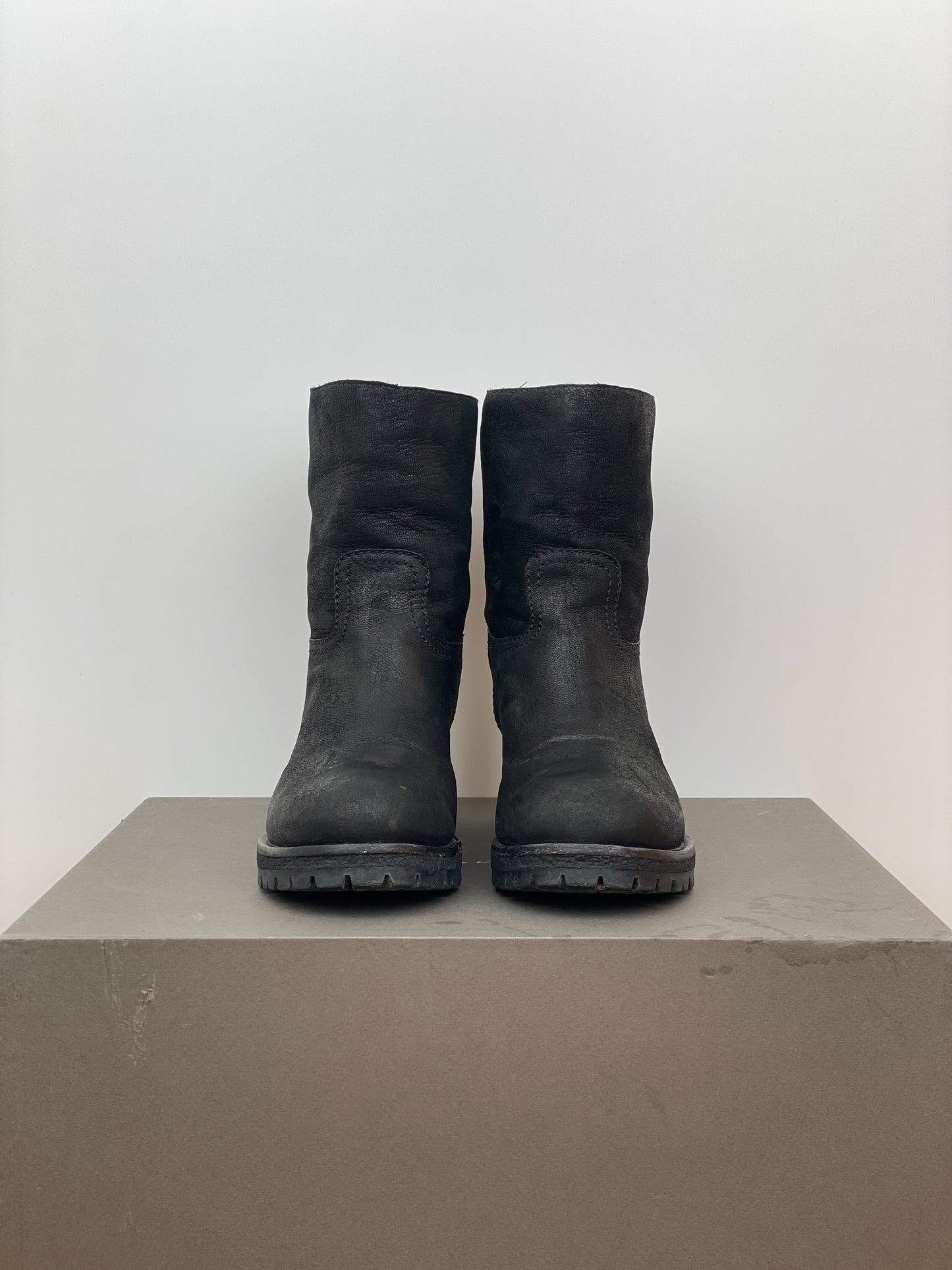 Prada AW99 Lugsole Biker Ankle Work Boots