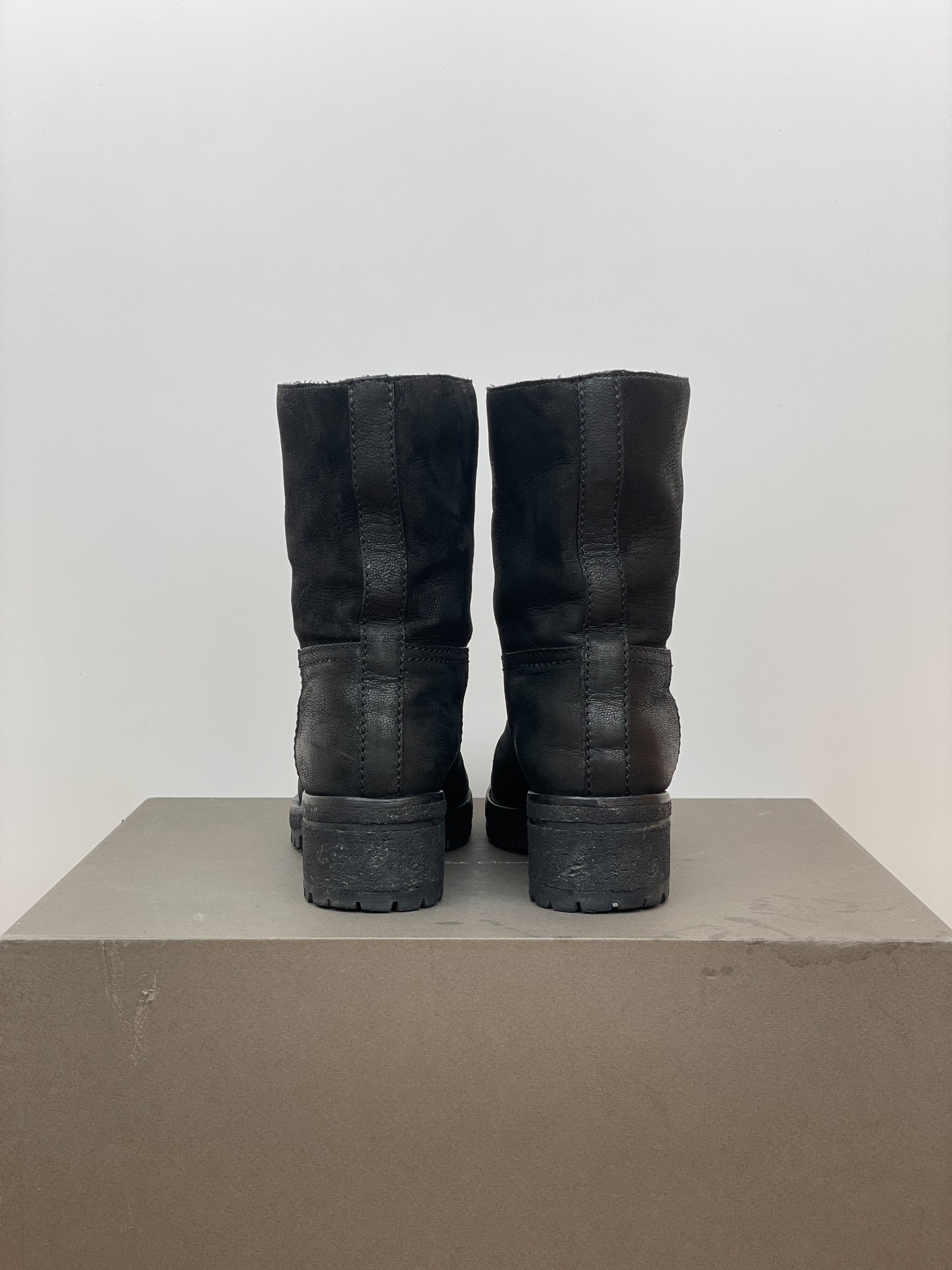 Prada AW99 Lugsole Biker Ankle Work Boots