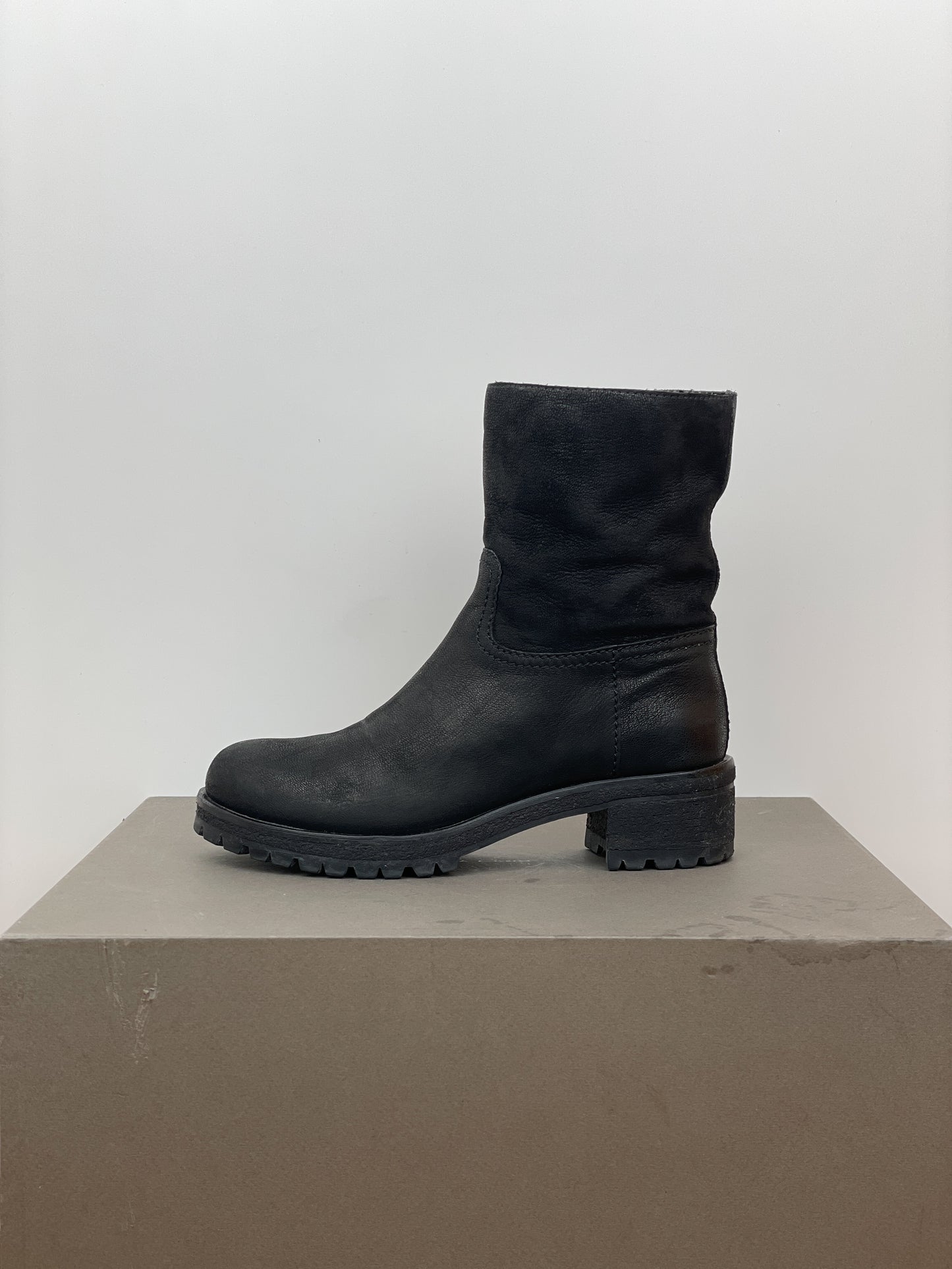 Prada AW99 Lugsole Biker Ankle Work Boots