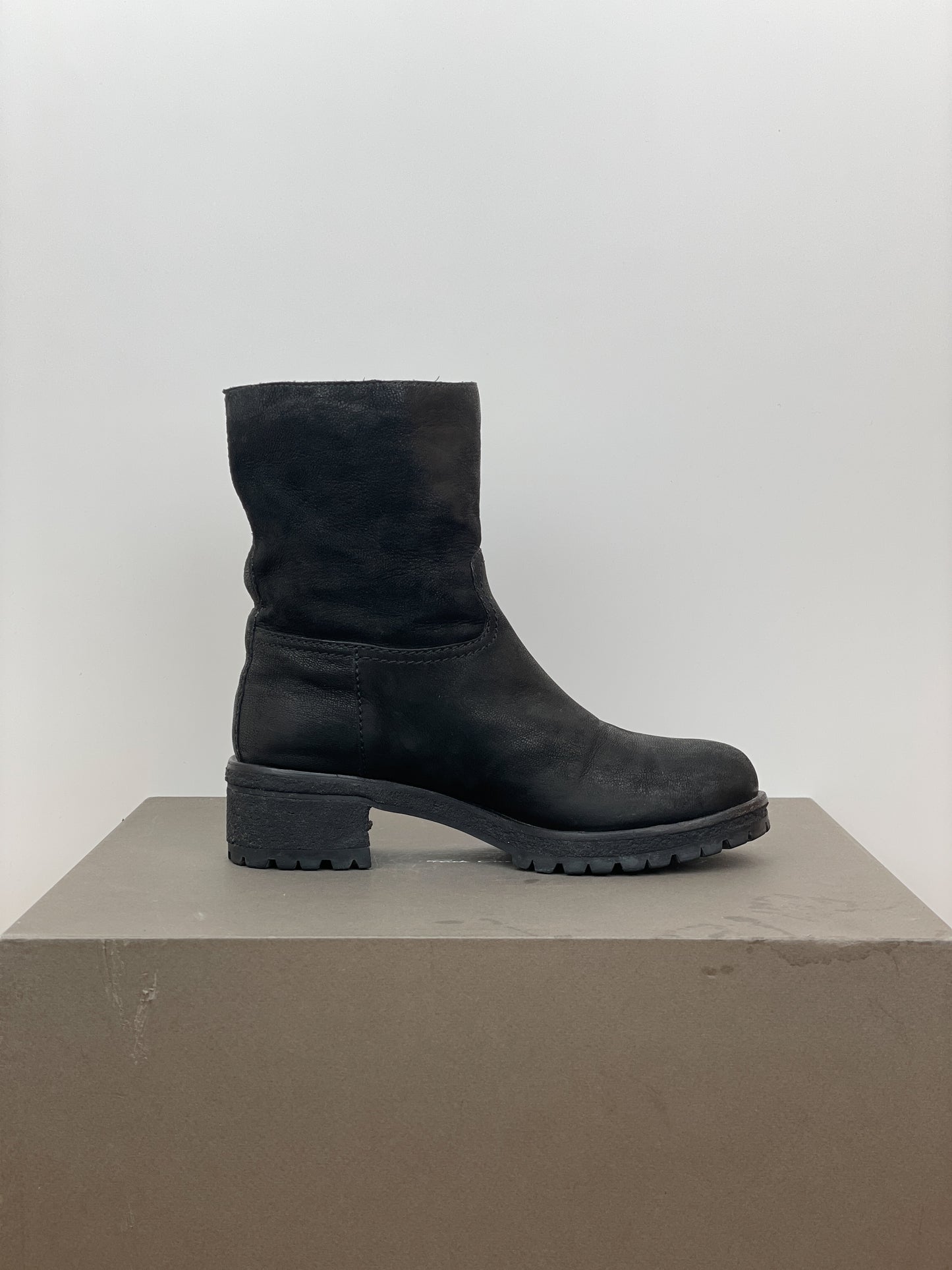 Prada AW99 Lugsole Biker Ankle Work Boots