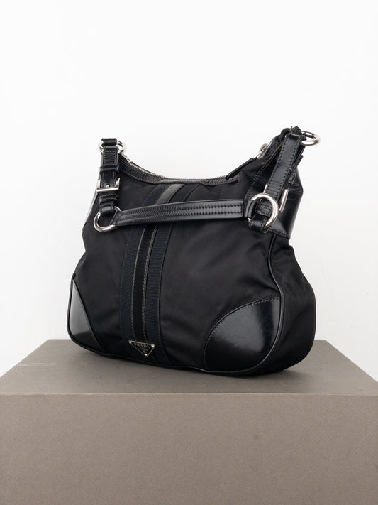 Prada 2000s Tessuto Hybrid Hobo Shoulder Bag
