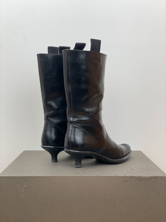 Miu Miu 2000s Kitten-Heel Western Boots