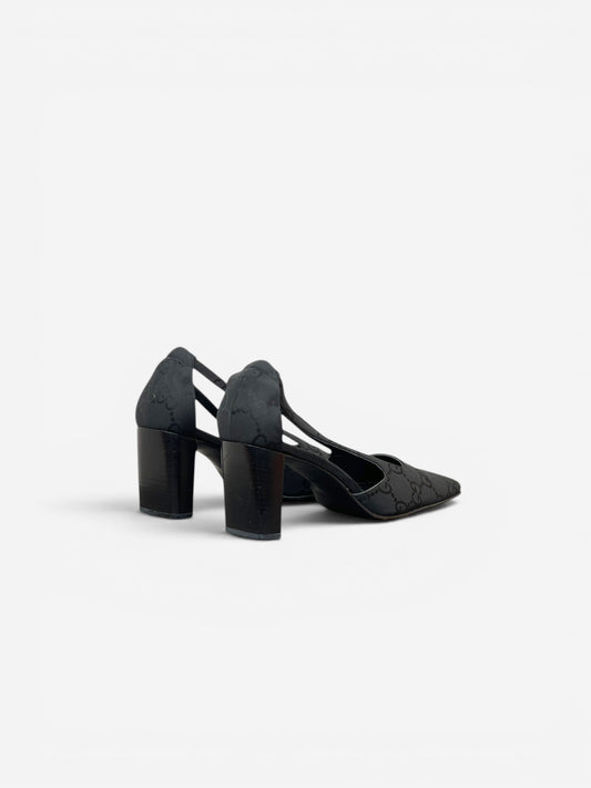 Gucci by Tom Ford SS98 Square Toe Monogram Slingback Pump Heels – photo 2