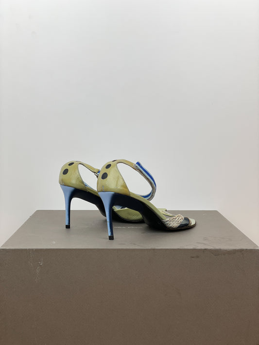 Miu Miu SS00 Snakeskin Python Hybrid Sandal Heels