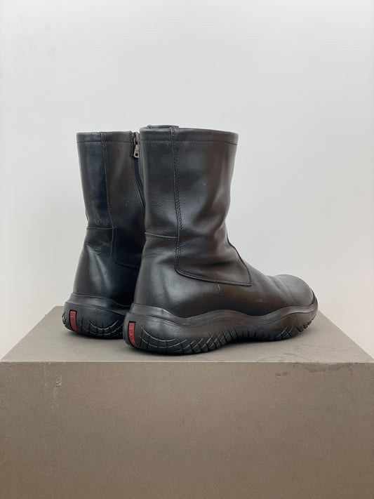 Prada AW99 Square-Toe Vibram Ankle Biker Boots