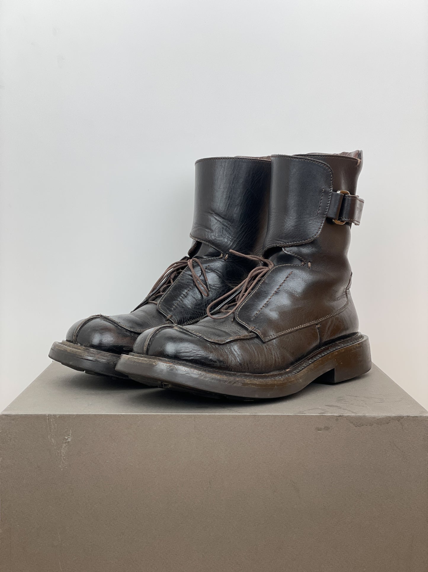 Prada AW99 Square Toe Combat Boots