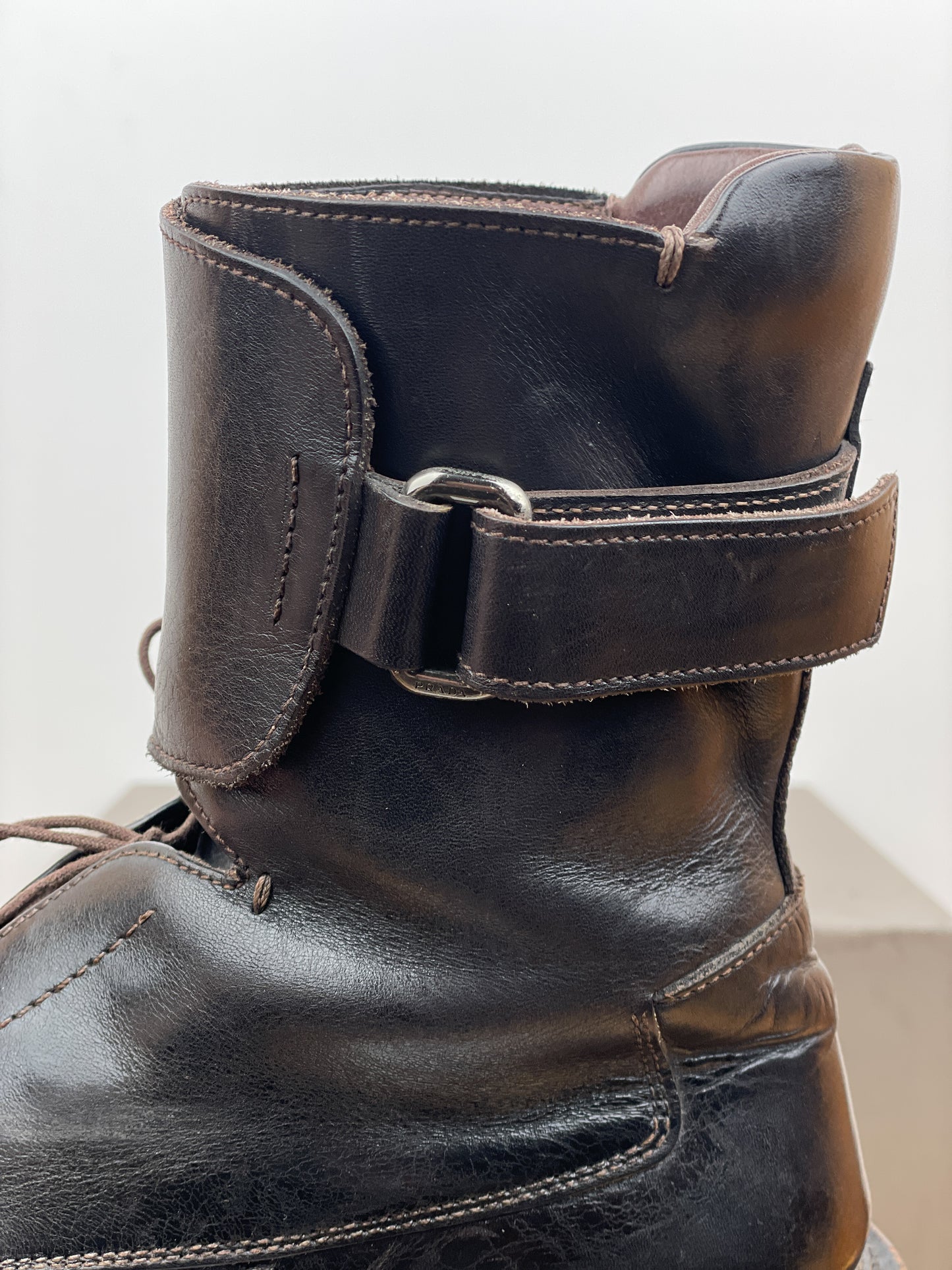 Prada AW99 Square Toe Combat Boots