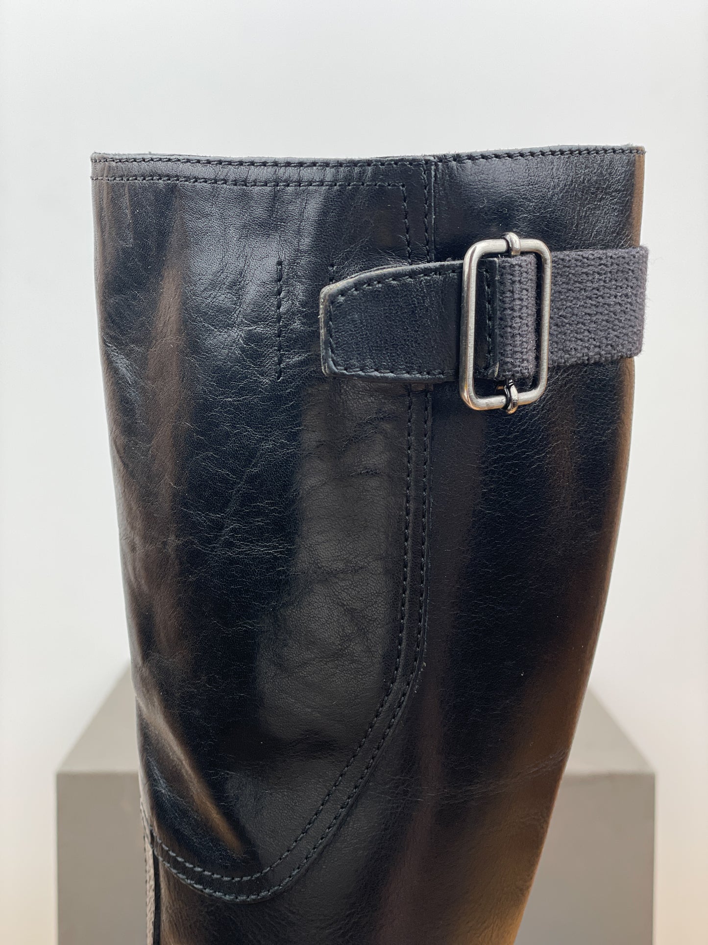 Miu Miu 2000s Knee-High Buckle Biker Boots