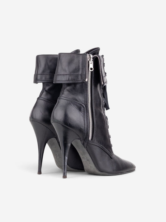 Balmain by Decarnin x Giuseppe Zanotti 2010s Zipper Ankle Heel Boots – side view