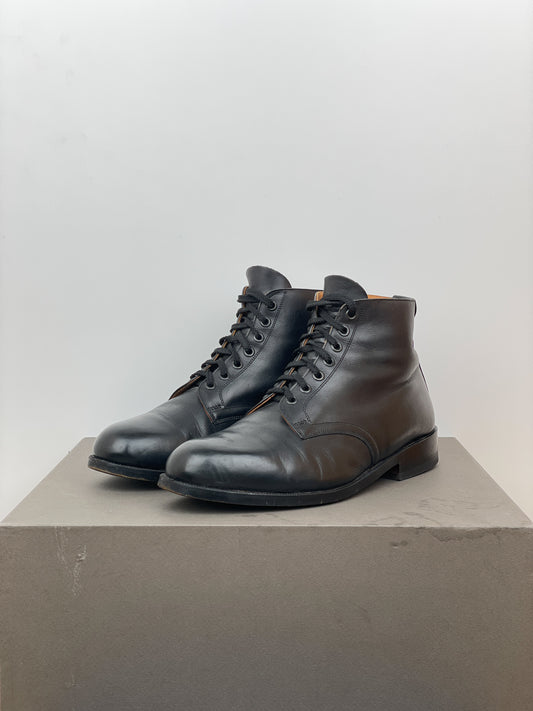 Helmut Lang 1990s Leather Combat Ankle Boots
