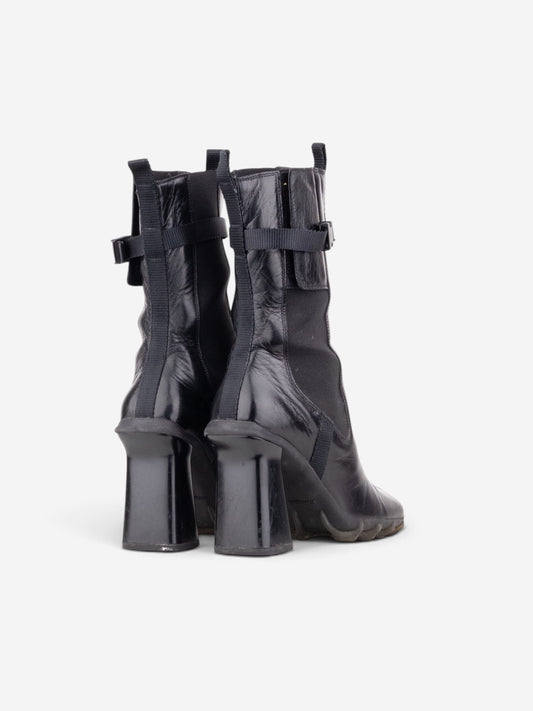 Miu Miu AW99 Square Toe ‘Bubble Sole’ Chelsea Heel Boots – side view