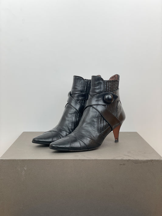 Miu Miu 2000s Biker Ankle Kitten Heel Boots