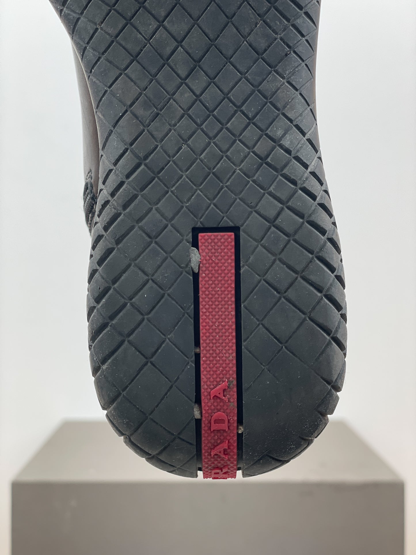 Prada AW99 Knee-High Square Toe Vibram Biker Boots