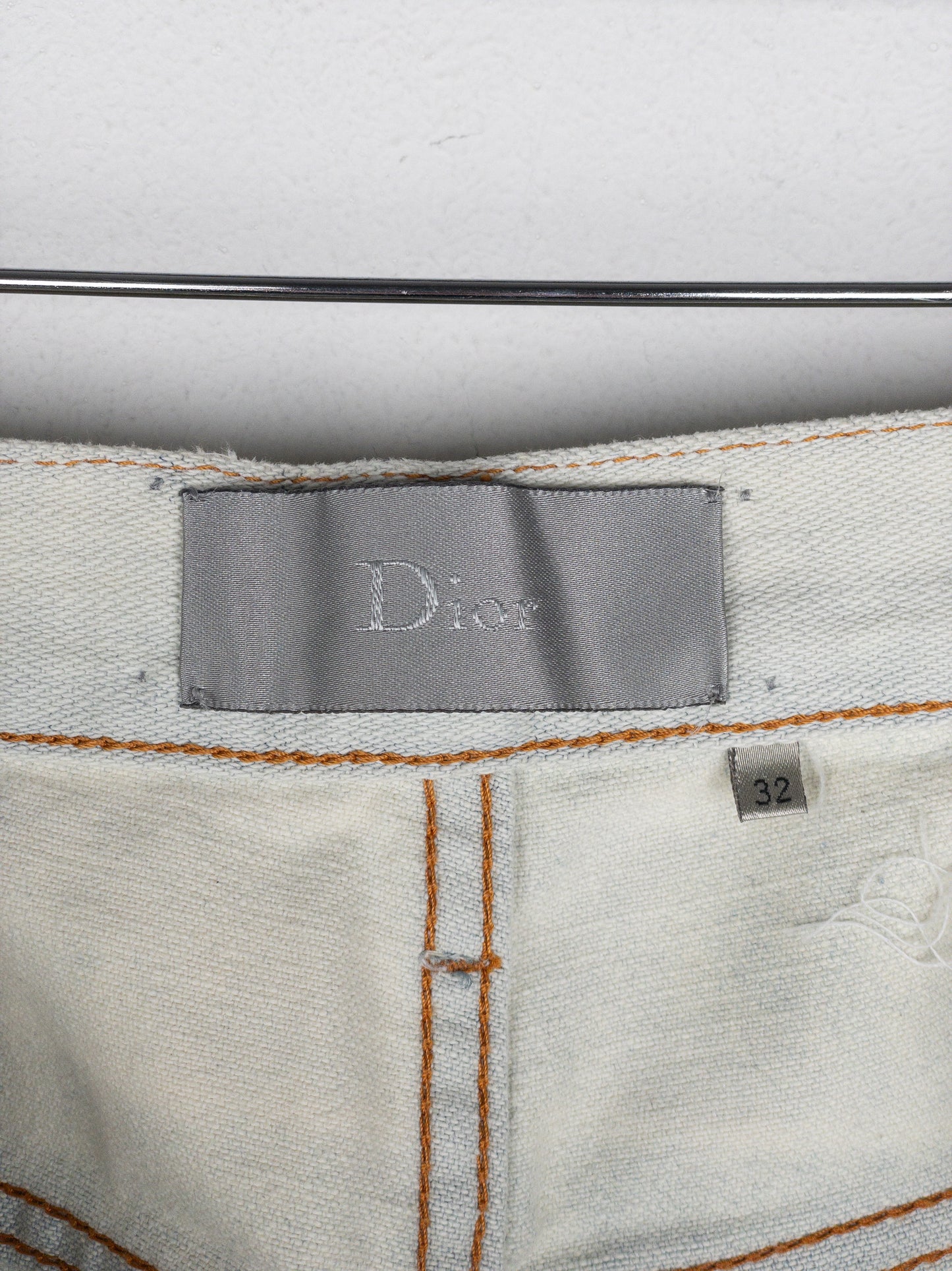 Dior Homme by Hedi Slimane SS07 Ice Blue Bleach Distressed Denim Jeans