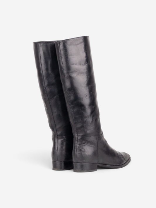 Prada 2000s Knee High Pointed Toe Riding Boots