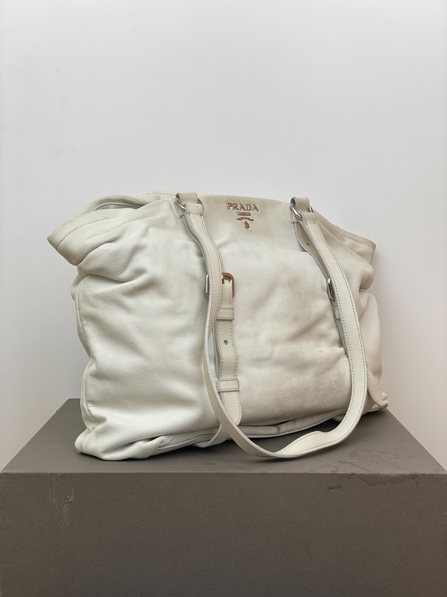 Prada 2000s Leather Shopper Tote Handbag
