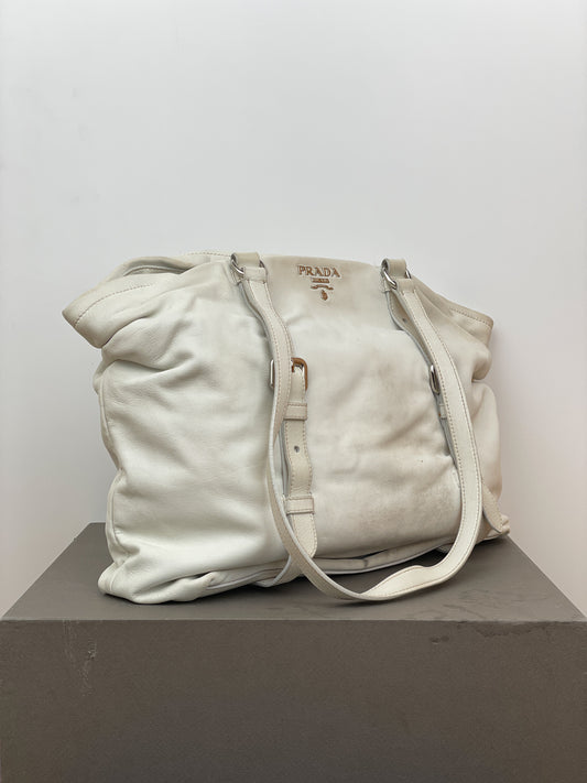 Prada 2000s Leather Shopper Tote Handbag