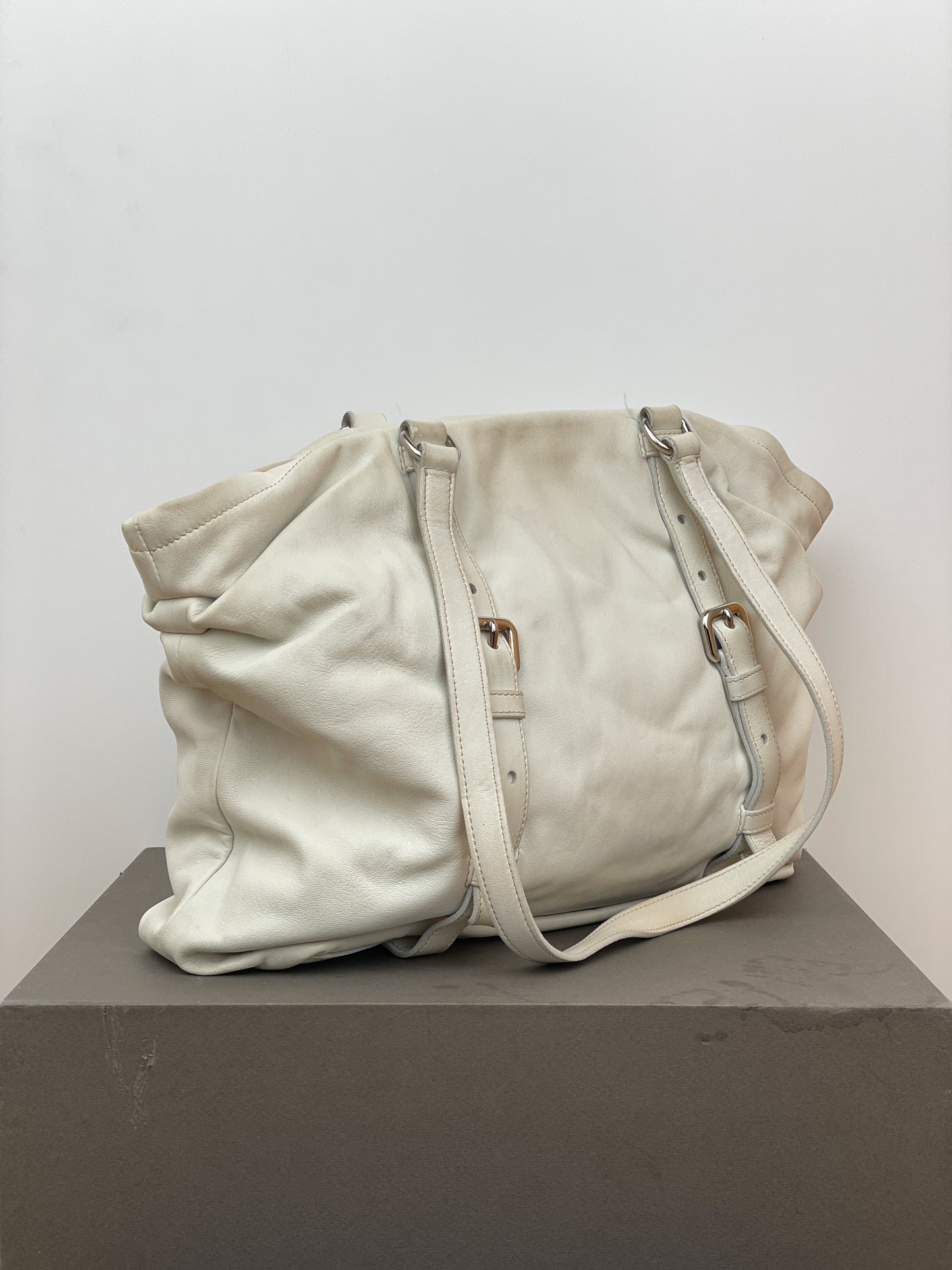 Prada 2000s Leather Shopper Tote Handbag