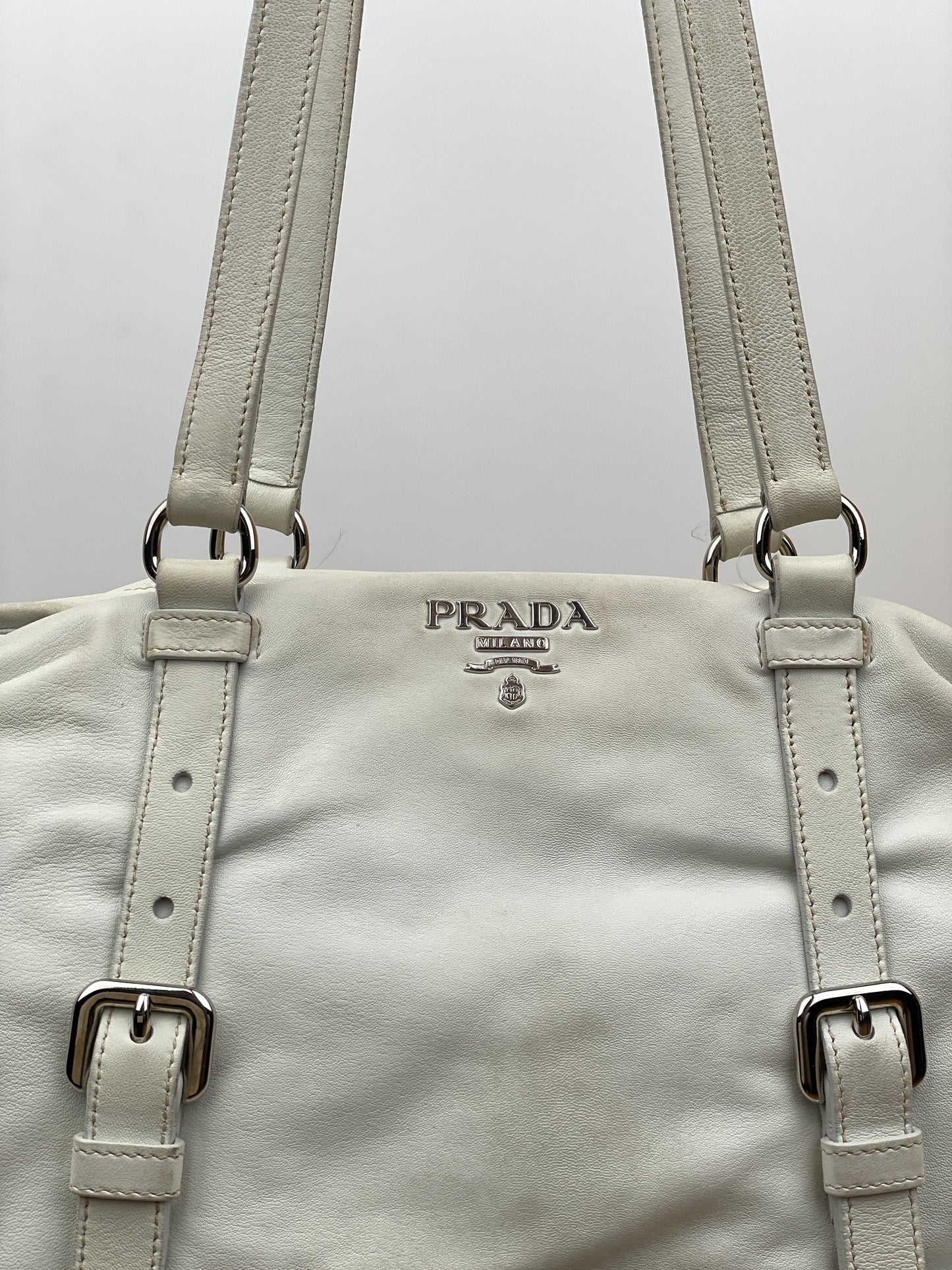 Prada 2000s Leather Shopper Tote Handbag