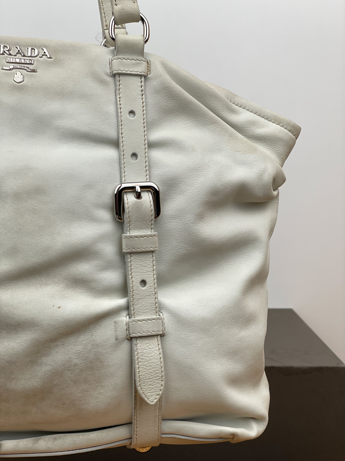 Prada 2000s Leather Shopper Tote Handbag