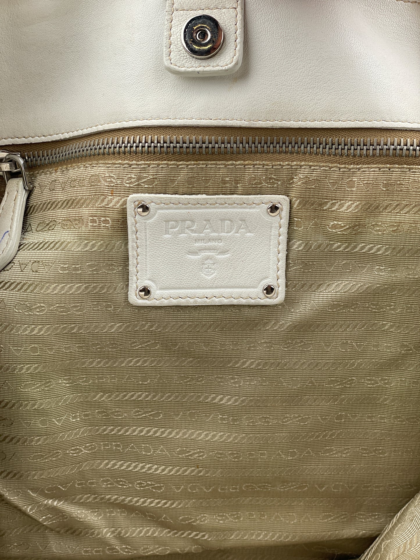 Prada 2000s Leather Shopper Tote Handbag
