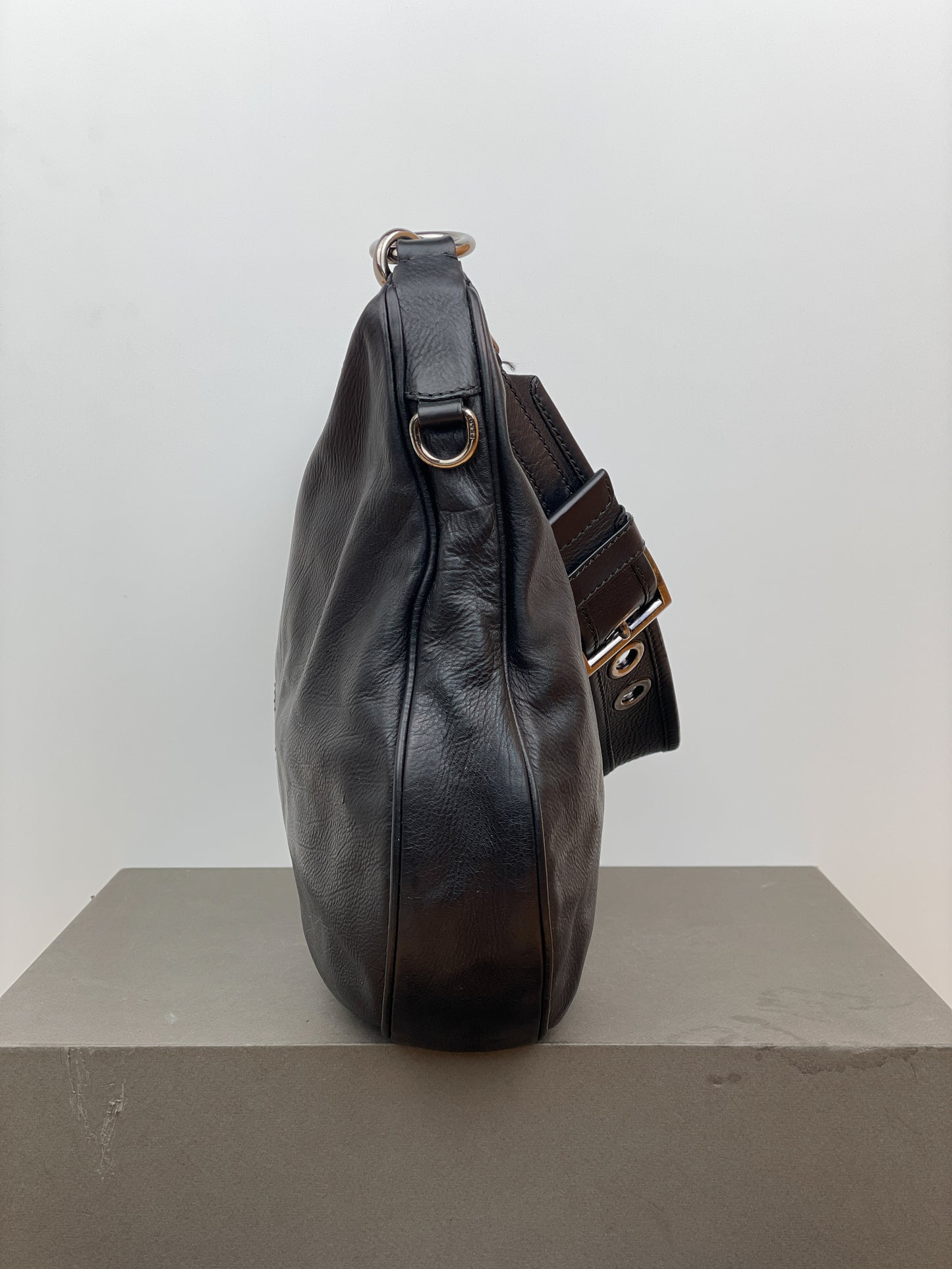 Prada 2000s Leather Hobo Shoulder Bag