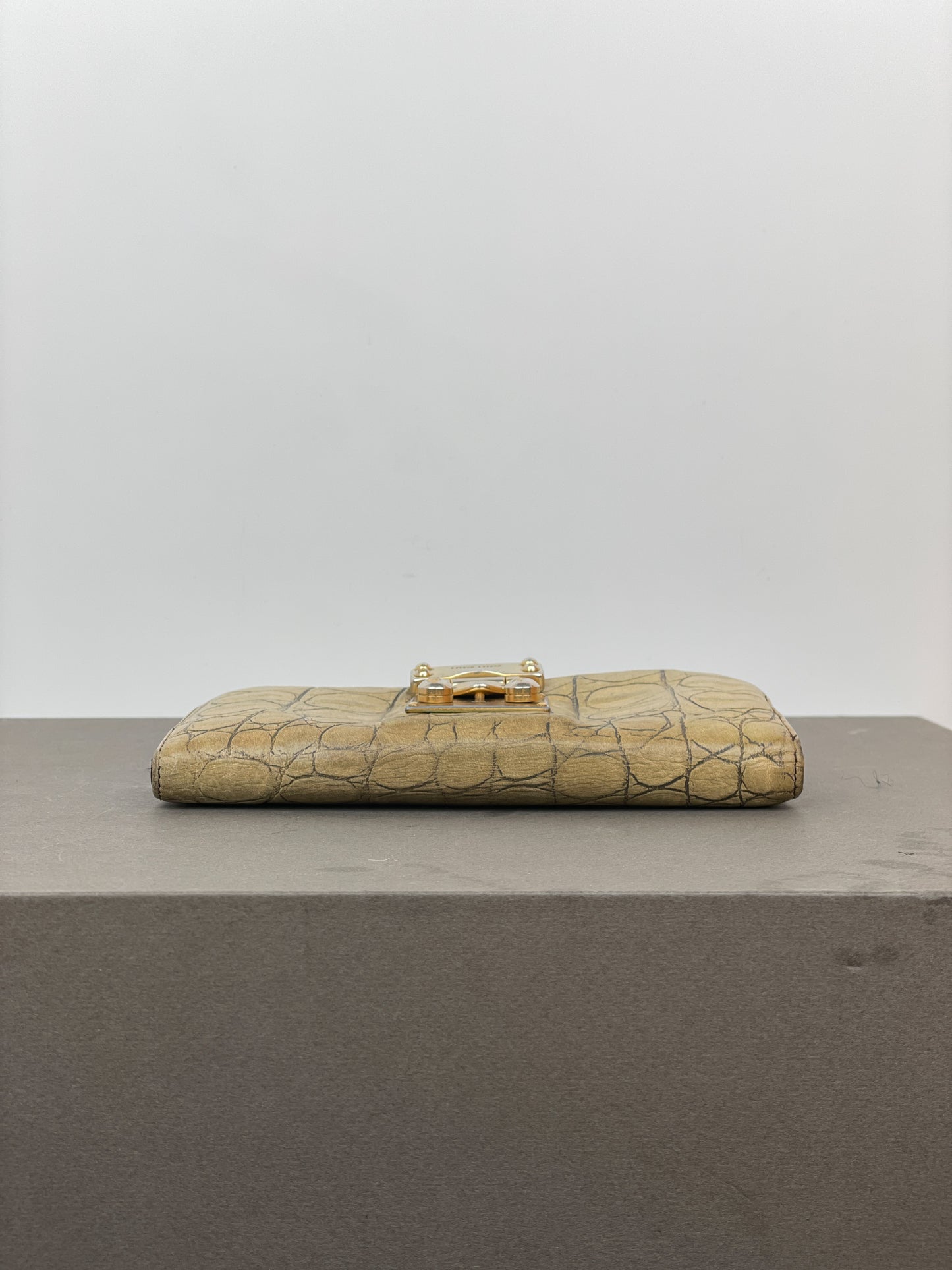 Miu Miu 2000s Crocodile Leather Purse Wallet
