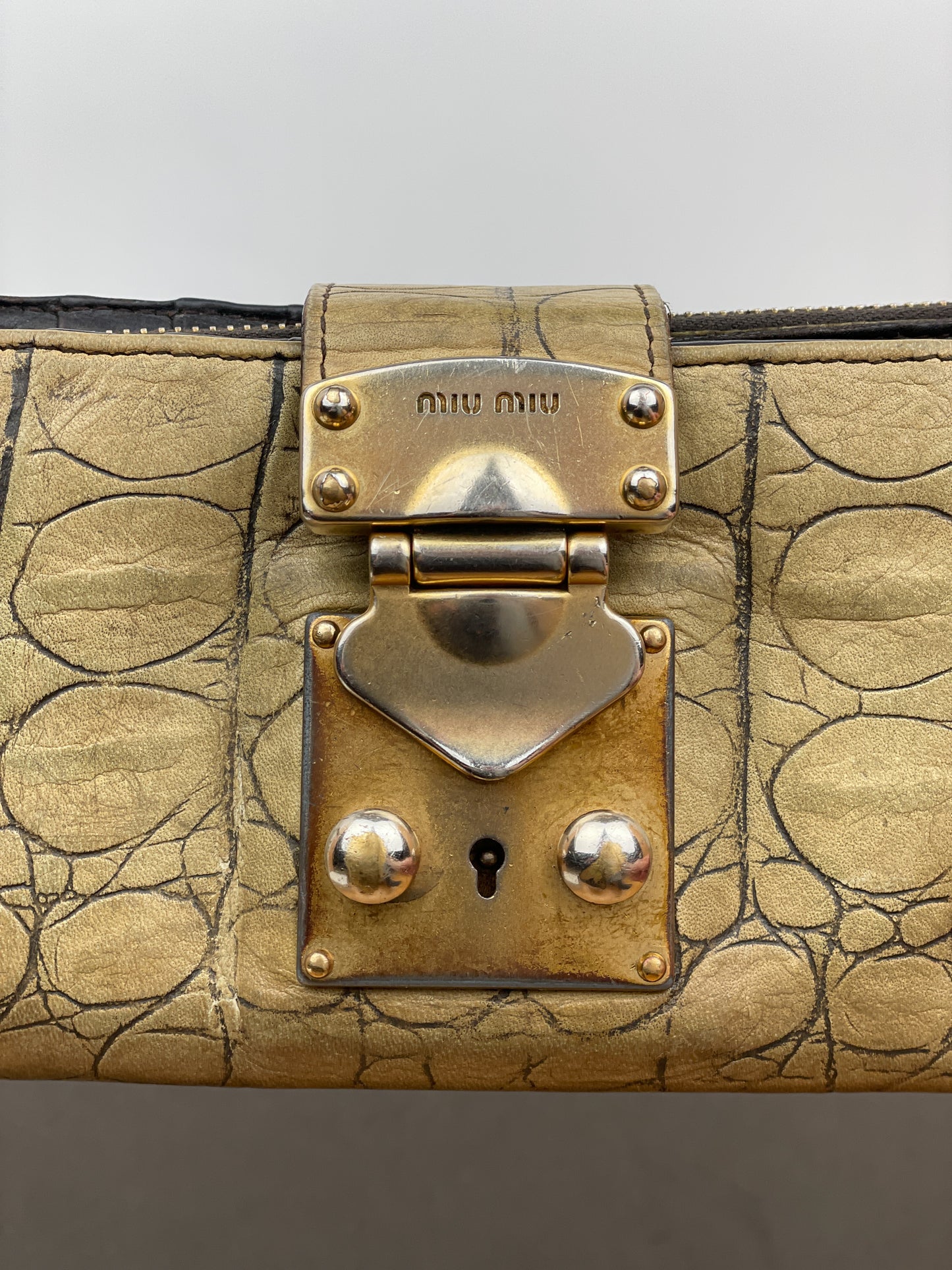 Miu Miu 2000s Crocodile Leather Purse Wallet