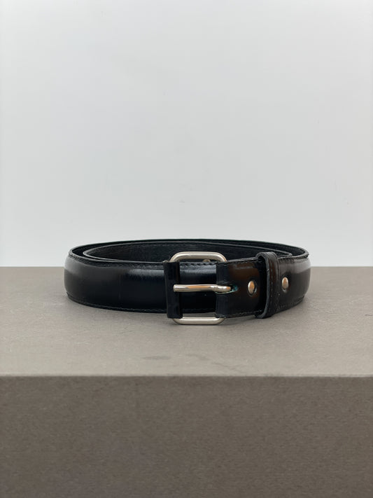 Helmut Lang 90s Classic Logo-Badge Leather Belt