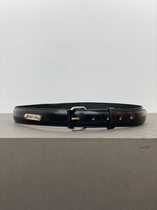 Helmut Lang 90s Classic Logo-Badge Leather Belt