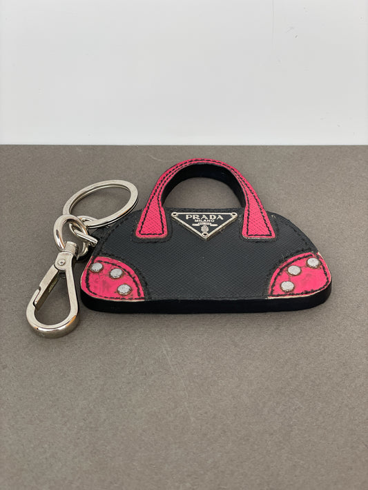 Prada Saffiano Bag Charm Keychain