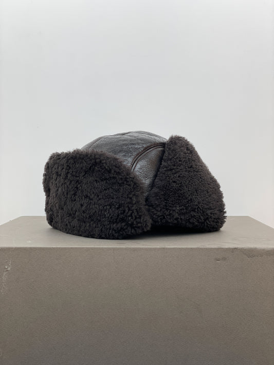 Prada AW03 Leather Fur Ushanka Trapper Hat