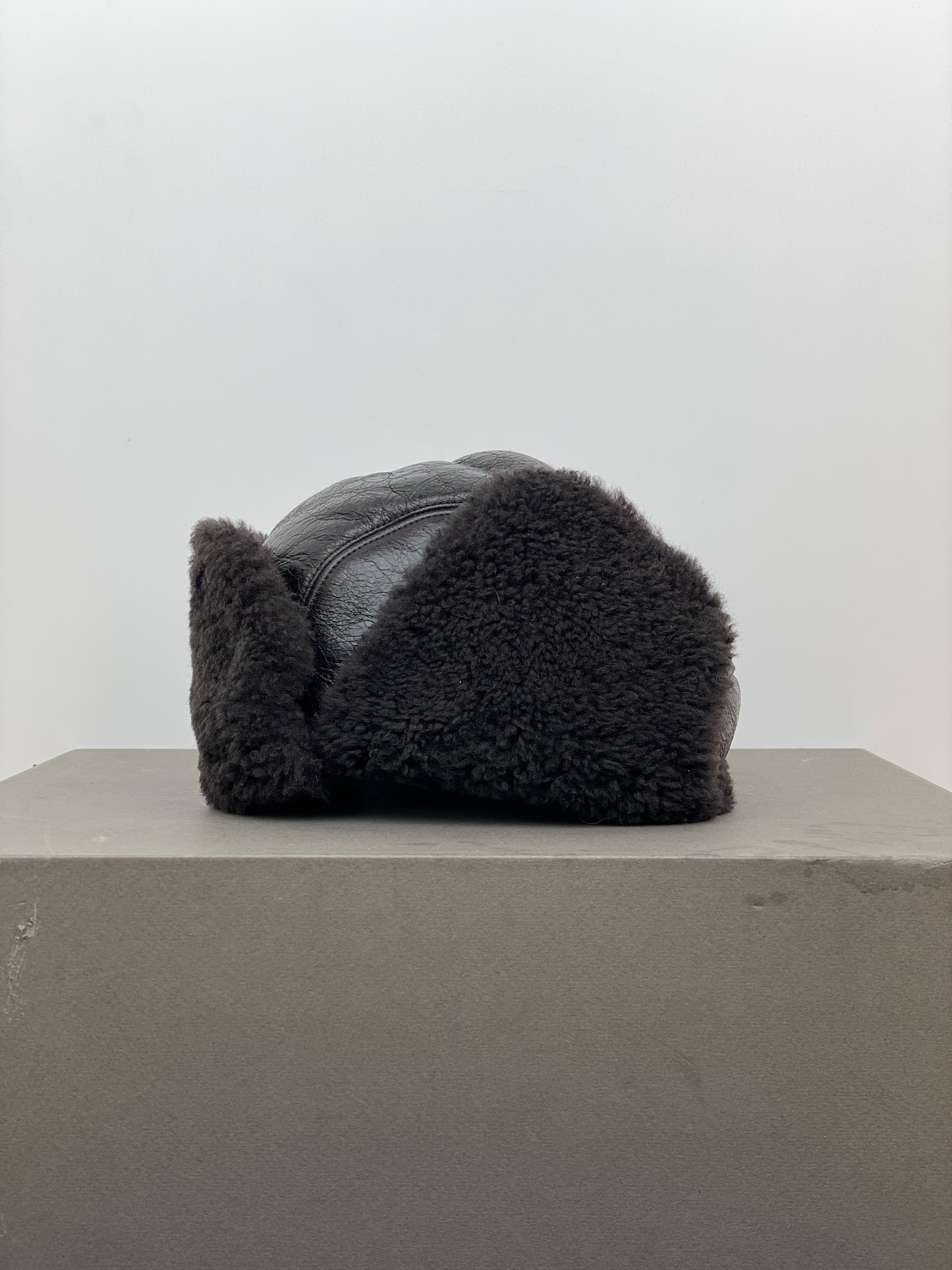Prada AW03 Leather Fur Ushanka Trapper Hat