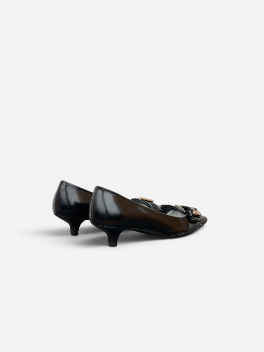Prada 2000s Square Toe Buckle-Strap Pump Kitten Heels – photo 2