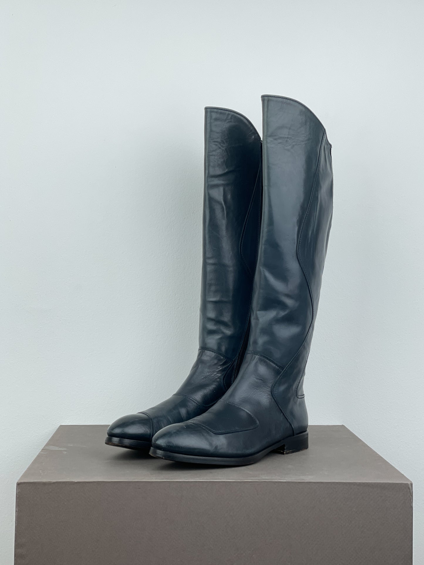 Miu Miu AW08 Knee-High Biker Riding Boots