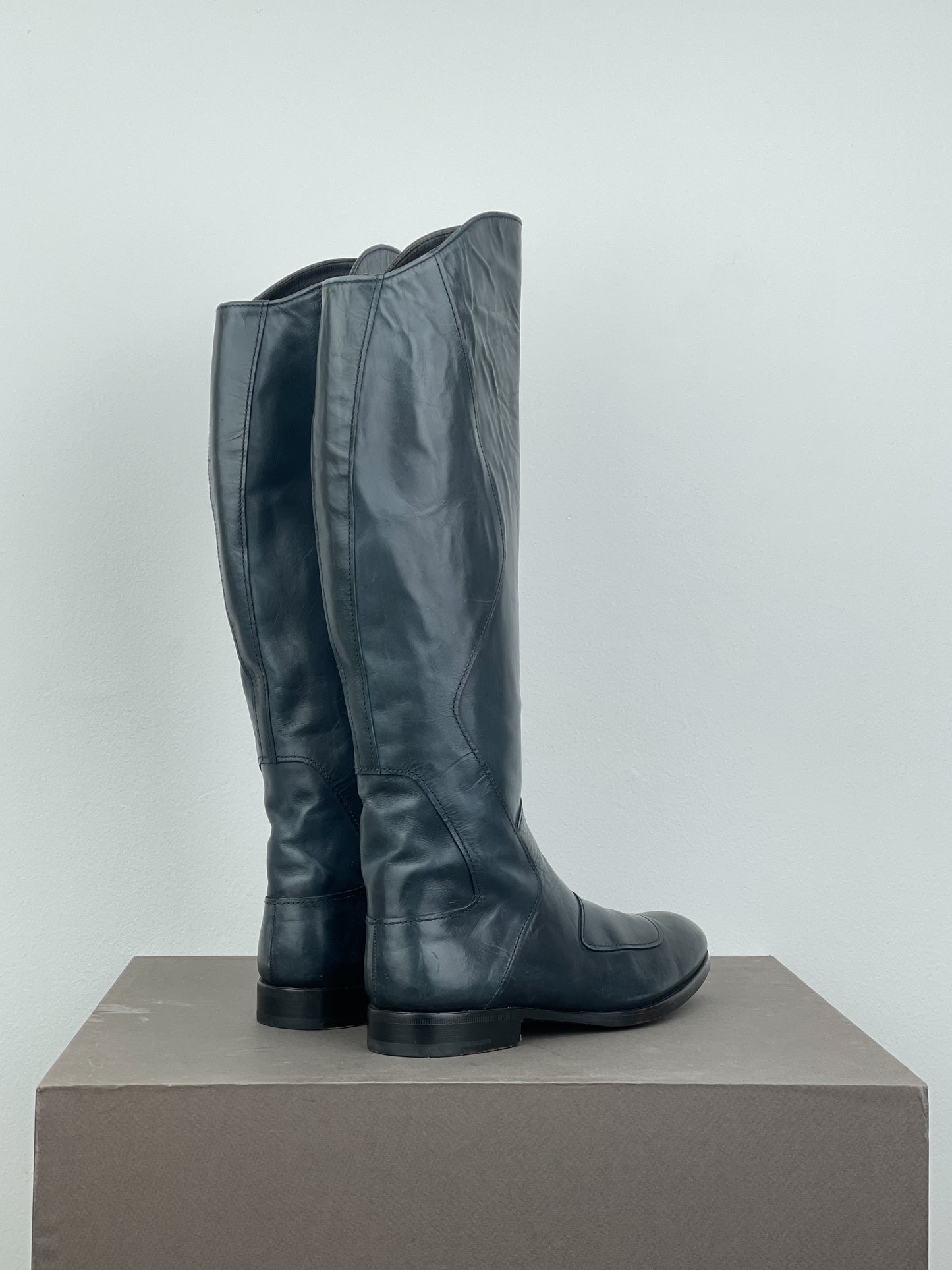 Miu Miu AW08 Knee-High Biker Riding Boots