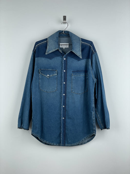 Maison Margiela SS22 Deconstructed Western Denim Button-Up Shirt