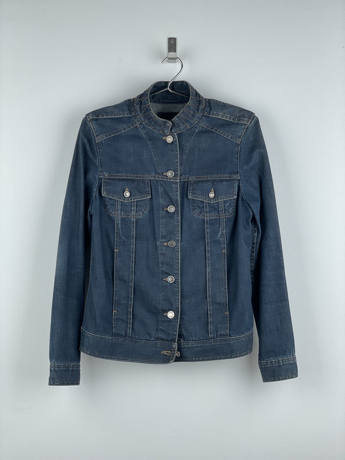 Gucci by Tom Ford SS02 Epaulettes Dark Denim Trucker Jacket