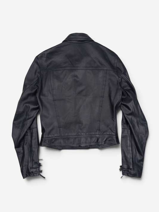 Dior by Galliano SS04 Bondage Punk Leather Jacket – back view