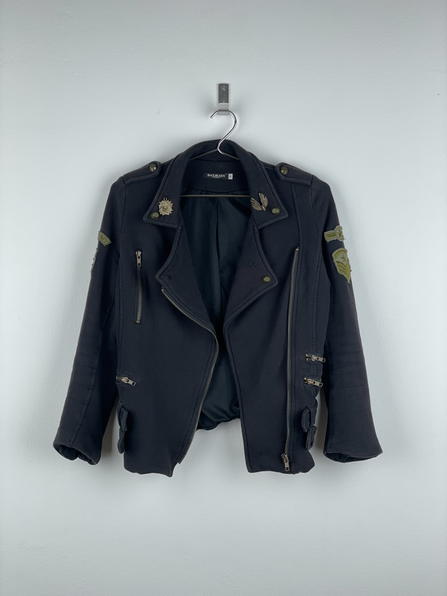 Balmain Military Patch Biker Jacket