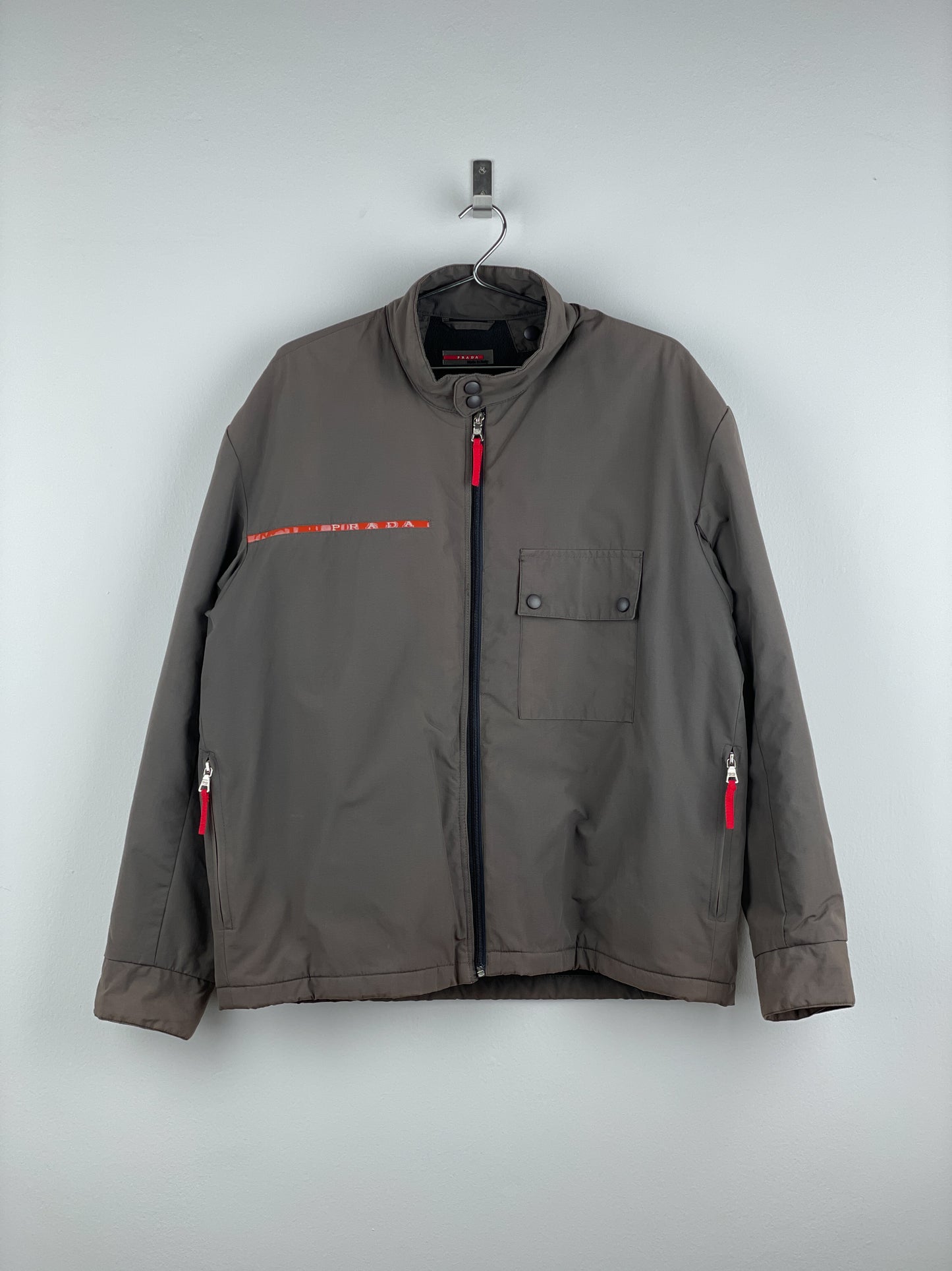 Prada Linea Rossa 2000s Red Tab Cargo Jacket