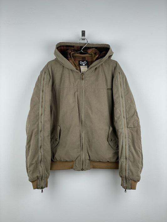 Dolce & Gabbana AW03 Hooded Zip-Sleeve Backzip Bomber Jacket