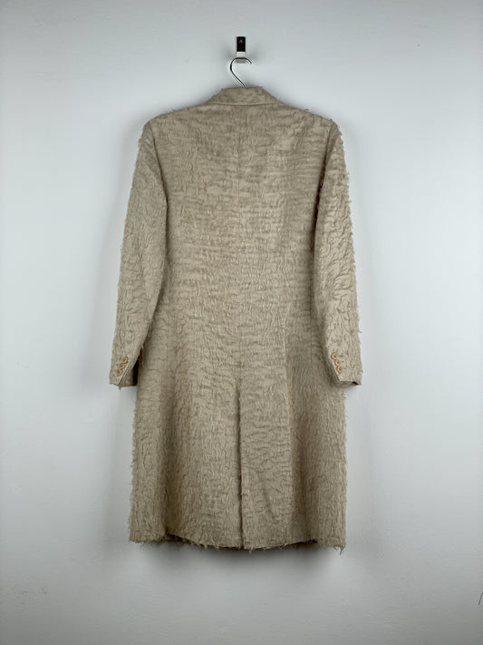 Helmut Lang 1990s Shaggy Fringe Chesterfield Coat