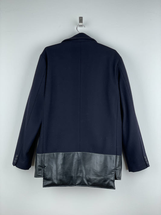 Helmut Lang AW97 Leather-Hem Pea Coat