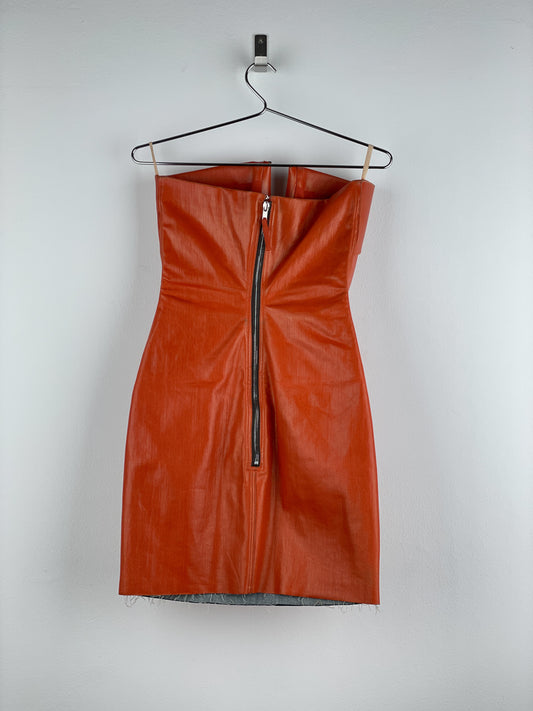 Rick Owens AW22 'Strobe' Coated Denim Prong Mini Dress