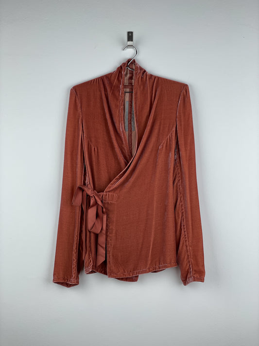 Rick Owens AW19 'Larry' Velvet Kimono Tie Blazer Jacket
