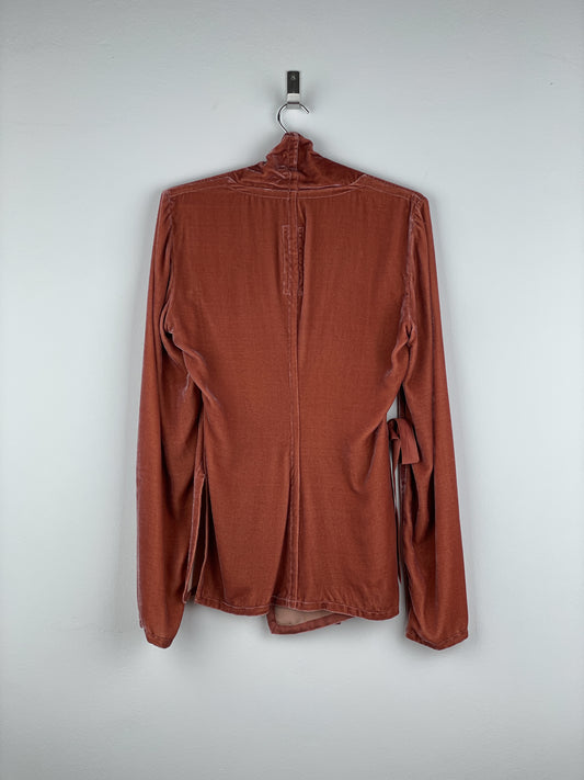 Rick Owens AW19 'Larry' Velvet Kimono Tie Blazer Jacket