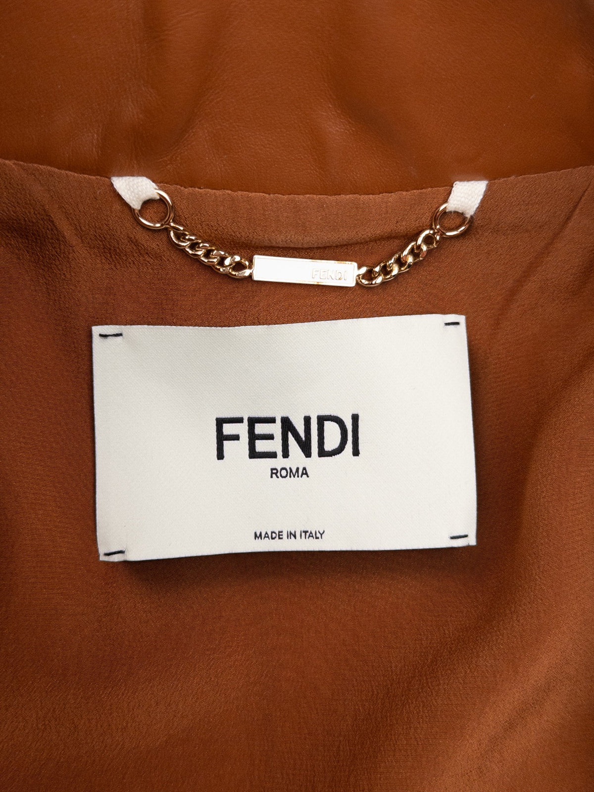 Fendi SS22 Cropped Bolero Leather Blazer Jacket – brand label