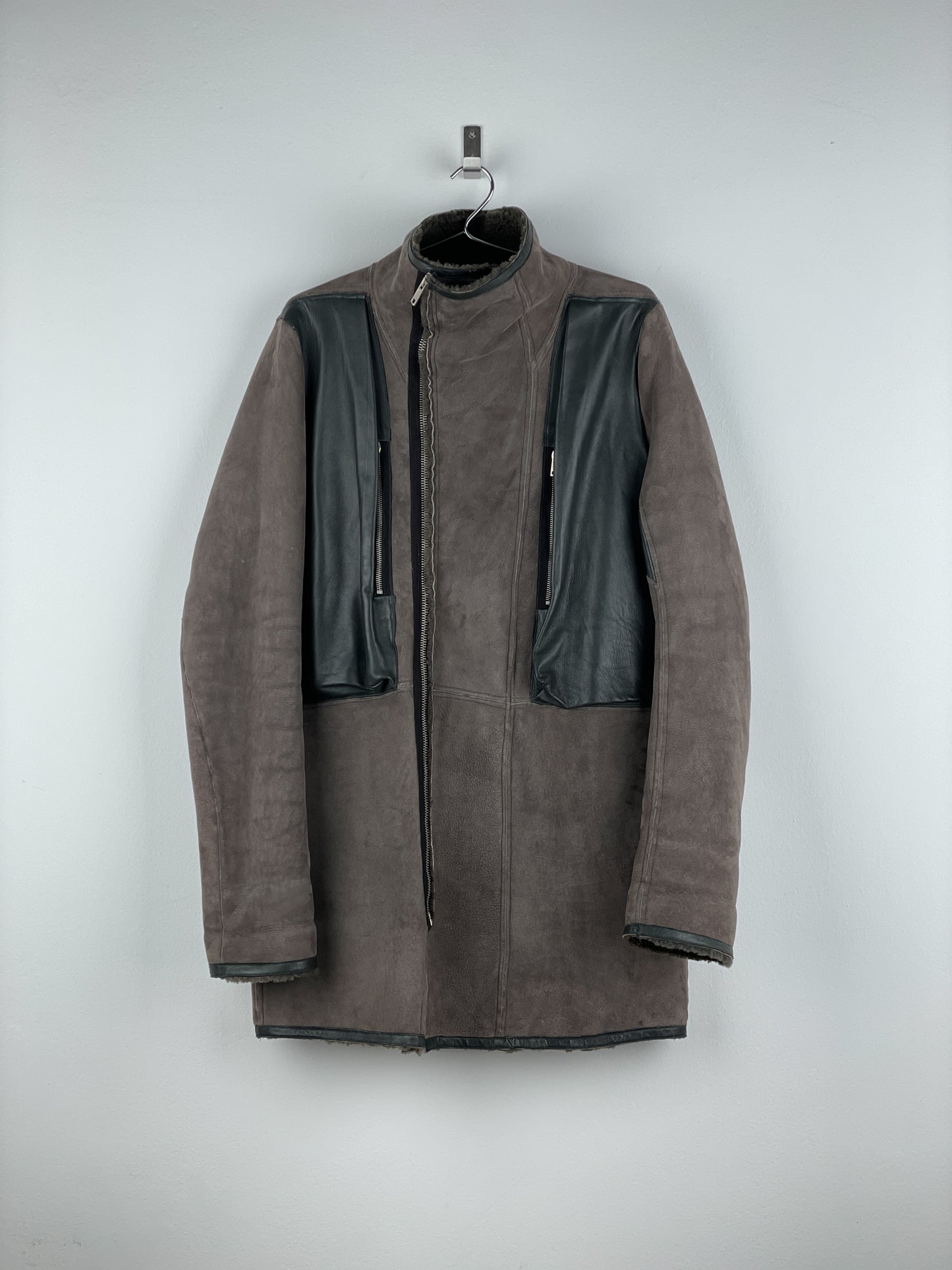 Rick Owens Sample Shearling Leather Coat