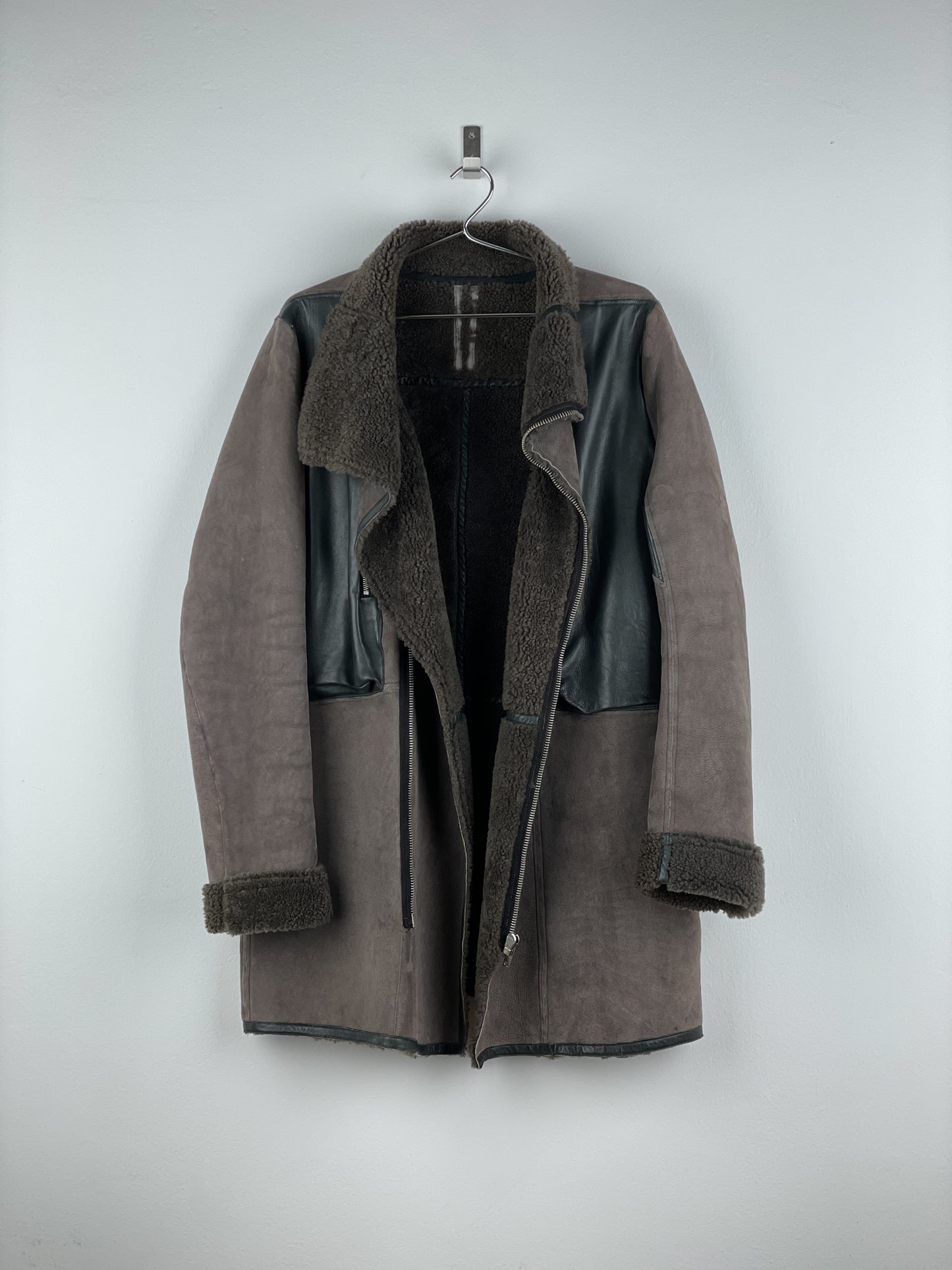 Rick Owens Sample Shearling Leather Coat